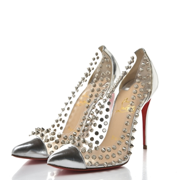 Christian Louboutin Shoes - CHRISTIAN LOUBOUTIN Metallic Gloss Spike Me Pumps